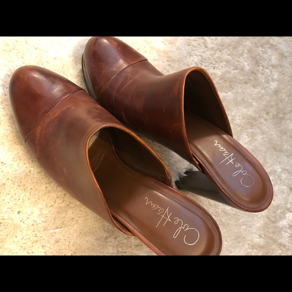 Cole Haan Platform Mule- Saddle Leather Sz 8.5 - Picture 3 of 5
